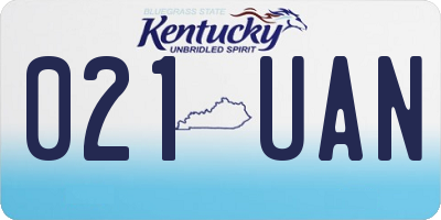 KY license plate 021UAN