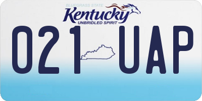 KY license plate 021UAP