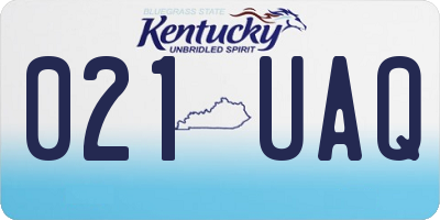 KY license plate 021UAQ