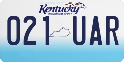 KY license plate 021UAR