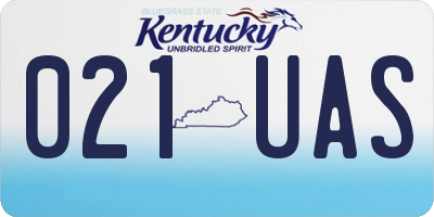 KY license plate 021UAS