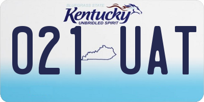 KY license plate 021UAT