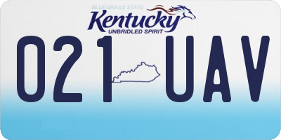 KY license plate 021UAV