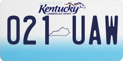 KY license plate 021UAW