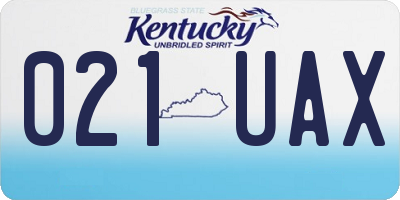 KY license plate 021UAX