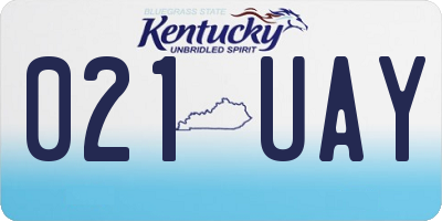 KY license plate 021UAY