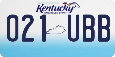 KY license plate 021UBB