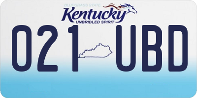 KY license plate 021UBD