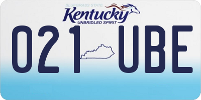 KY license plate 021UBE