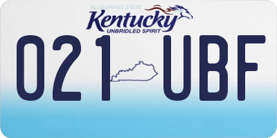 KY license plate 021UBF