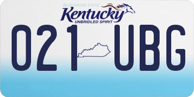 KY license plate 021UBG