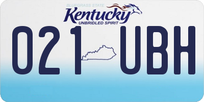 KY license plate 021UBH
