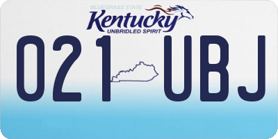KY license plate 021UBJ
