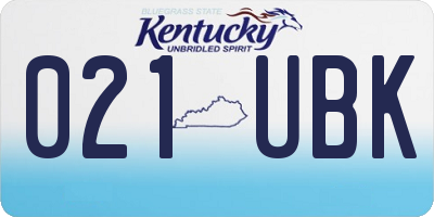 KY license plate 021UBK