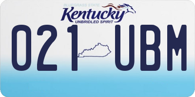 KY license plate 021UBM
