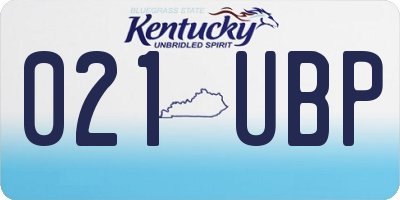 KY license plate 021UBP