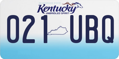 KY license plate 021UBQ