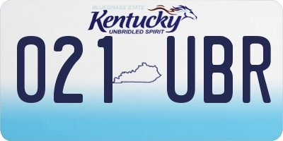 KY license plate 021UBR
