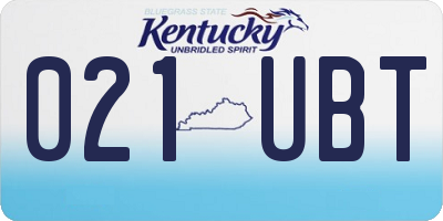 KY license plate 021UBT