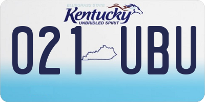 KY license plate 021UBU