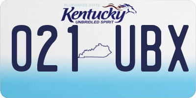 KY license plate 021UBX
