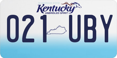 KY license plate 021UBY