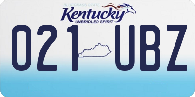 KY license plate 021UBZ
