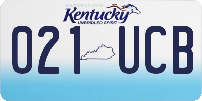 KY license plate 021UCB