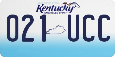 KY license plate 021UCC