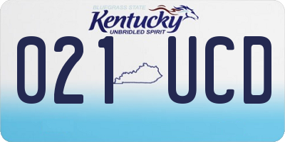 KY license plate 021UCD