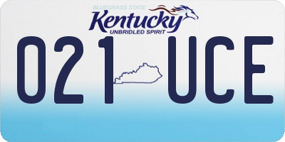 KY license plate 021UCE