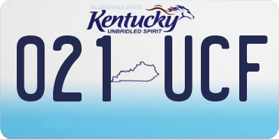 KY license plate 021UCF