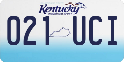 KY license plate 021UCI