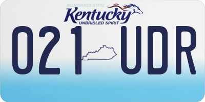 KY license plate 021UDR