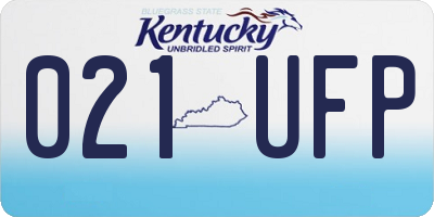 KY license plate 021UFP