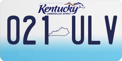 KY license plate 021ULV