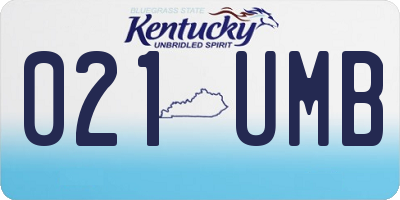 KY license plate 021UMB
