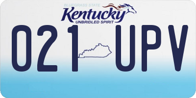 KY license plate 021UPV