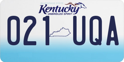 KY license plate 021UQA
