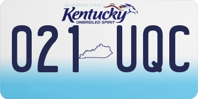 KY license plate 021UQC