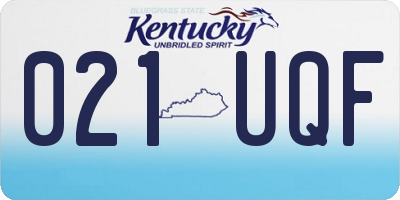 KY license plate 021UQF