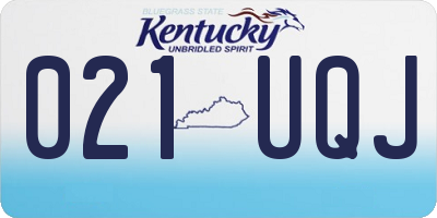 KY license plate 021UQJ
