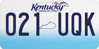 KY license plate 021UQK
