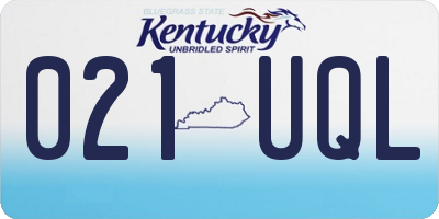 KY license plate 021UQL