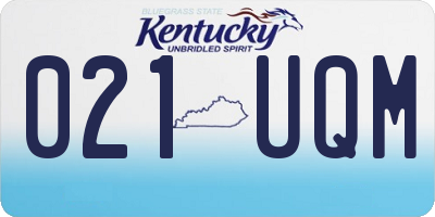 KY license plate 021UQM
