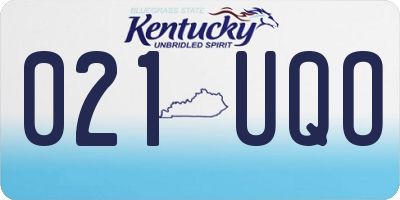KY license plate 021UQO