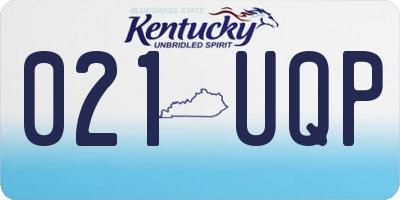 KY license plate 021UQP