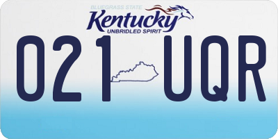 KY license plate 021UQR