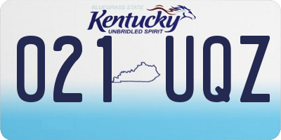 KY license plate 021UQZ