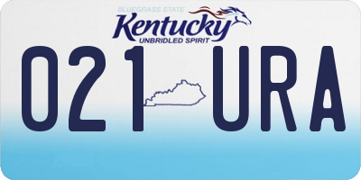 KY license plate 021URA